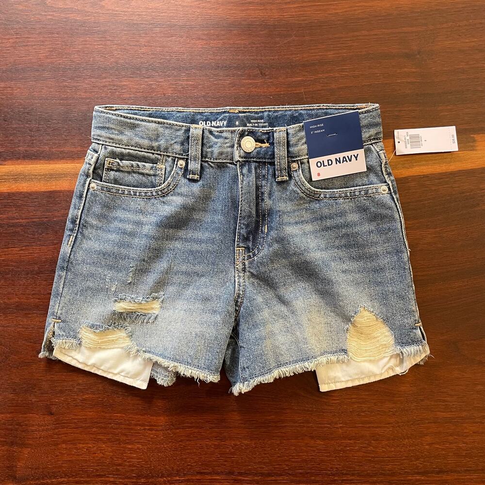 Old Navy Girls Jean Shorts Distressed Spring Summer Size 8 NWT